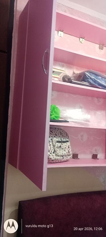 taxt altı: İkiqapılı divar şkafı – çəhrayı - Material: laminat/MDF tipli lövhə - — 8