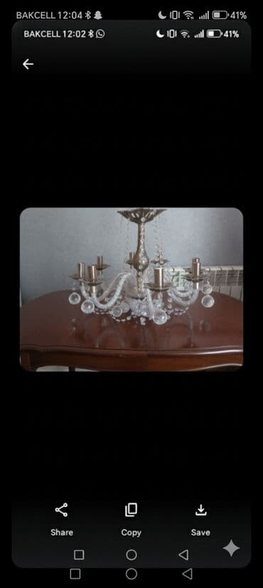 Çılçıraq, 5 lampa, Şüşə