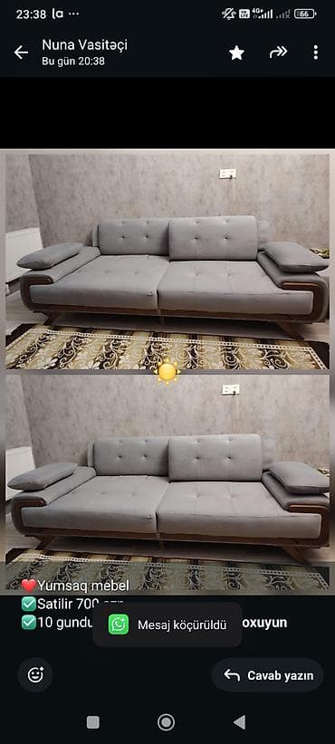 ❤️Yumsaq mebel ✅Satilir 700 azn ✅10 gundu Alinib 850 azn ✅Bas hissesi