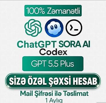 🚀 SİZƏ ÖZƏL ŞƏXSİ ChatGPT PLUS 1 Aylıq abunəlik. ORTAQ HESAB DEYİL!