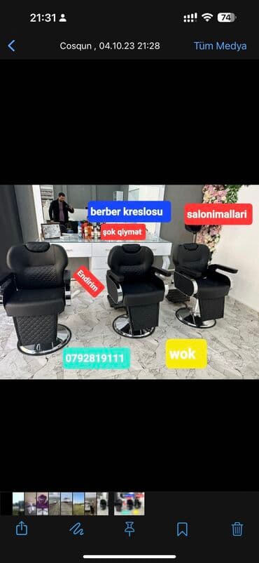 bərbər kreslosu satılır: Yeni, Saş kəsimi kreslosu — 1