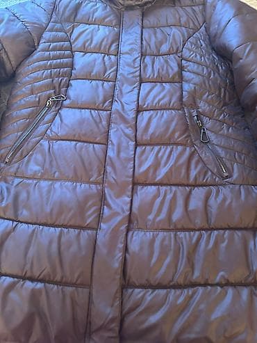 iç geyim: Qadın qış kurtkası – qəhvəyi rəng - Uzun, quilted (şaquli-üfüqi — 7