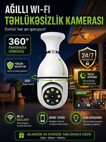 citi net: Smart wifi Camera – Wi‑Fi lamp‑patronlu IP kamera patrona birbaşa — 1