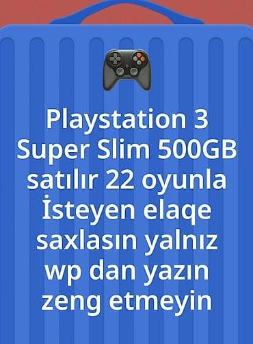 PlayStation 3 Super Slim – 500 GB yaddaş. - Konsol 22 oyunla birlikdə