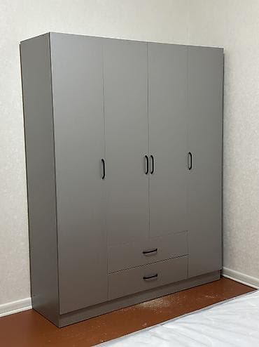 şifonerlər islenmis: Yeni, 4 qapılı, Güzgülü, Boz, Digər material, Açılan, Düz dolab — 1
