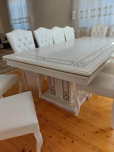 Qonaq otağı üçün, Açılmayan, Dördbucaq masa, 8 stul