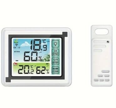 nəmlik ölçən cihaz: Termo-hiqrometr. Sensorlu rəngli ekran ekran. Temperatur və rütubət — 1