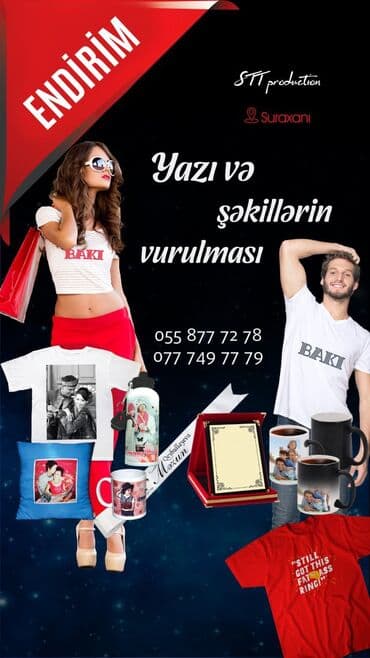 Yazı və şəkillərin vurulması Köynək Parçalara Çaşqa Aliminium listlər lalafo.az -da Yazı və şəkillərin vurulması Köynək Parçalara Çaşqa Aliminium listlər