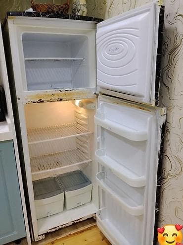 İkiqapılı soyuducu - Üst kamera: dondurucu bölmə, bir rəf. - Alt