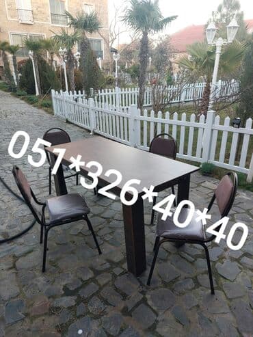 Masa və oturacaq dəstləri: Qonaq otağı üçün, Yeni, Açılan, Dördbucaq masa, 4 stul — 1