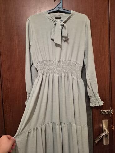 детские платья с длинным рукавом: Повседневное платье, Макси, M — 3