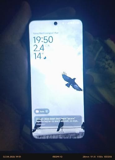 50 manata telefonlar: Redmi 12, 256 GB, rəng - Qara, Barmaq izi — 2