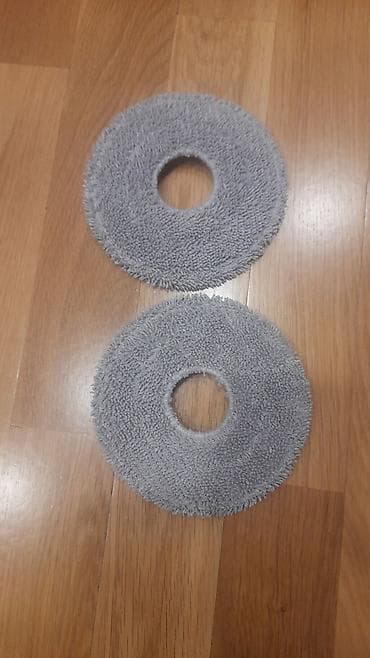 švabra: Mikrofiber dairəvi mop başlıqları (2 ədəd) - Rəng: boz - Forma — 1
