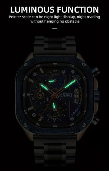 aqlı sahat: MEGIR Chronograph kişi qol saatı - Brend: MEGIR - Funksiyalar — 6