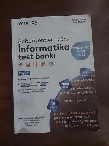 Abituriyentlər üçün “İnformatika test bankı” kitabı. Yadigar Əliyev