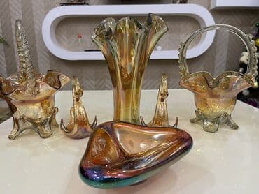 guldanlar: Şüşə dekor dəsti - Rəng: iris effektli qızılı-şəffaf tonlar — 1