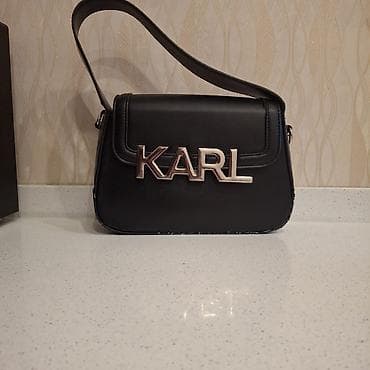 nike jaket: Karl Lagerfeld qadın çantası - Model: Qara rəngli çiyin/çapraz çanta — 5