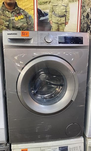 Daewoo önyükləməli paltaryuyan maşın - Rəng: metalik boz - Ön