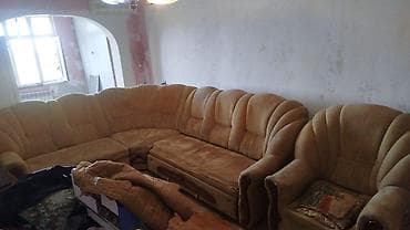 Künc divan, 2 kreslo, Bazalı