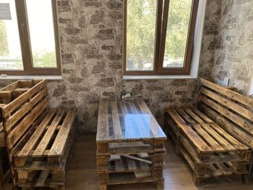 стол трюмо: Palet mebel dəsti — 4 ədəd, masalar + oturacaqlar Satılır 4 dəst — 1