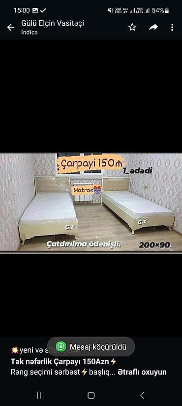 matraslar: 💥yeni və sifarişlə💥 *Tək nəfərlik Çarpayı 150Azn*⚡ Rəng seçimi — 1