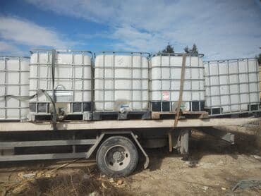 IBC konteynerlər (1000 litr) - Həcm: təxminən 1000 L - Material: ağ