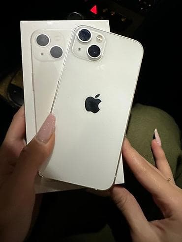 Mobil telefon və aksesuarlar: IPhone 13, Ağ, Face ID — 1