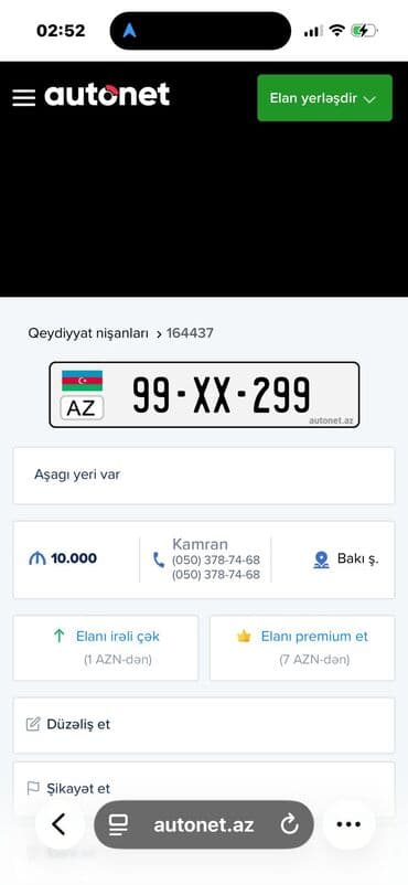 Toyota: Nömrə satılır — 2