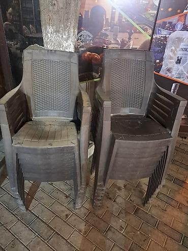 stul: Plastik yığıla bilən stullar – 2 ədəd - Material: davamlı plastik - — 3