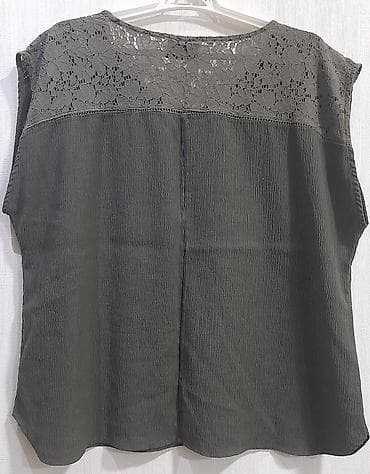 işlenmiş mebel: Zizzi qadın bluzası - Rəng: zeytun-yaşıl - Model: qolsuz, rahat kəsim — 2
