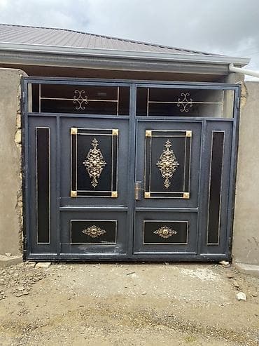 seyf qapılar 2022: Dəmir Həyət darvazası, Şəbəkə ilə, rəng - Qara — 1