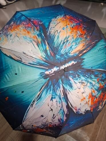 Rəngarəng naxışlı çətirlər - Tip: mexaniki açılan, yığma dəmir