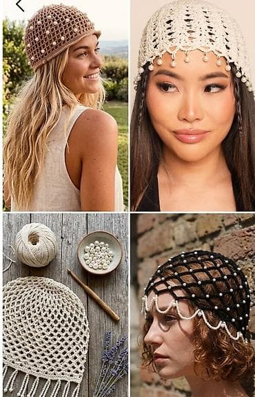 Şəxsi əşyalar: Xəzinə üslubunda toxunma saç toru (crochet hair cap) - Model: əl işi — 6