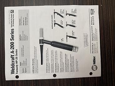 kəsici alətlər: Miller Weldcraft A-200FV TIG qaynaq başlığı paketi 📌 Vəziyyəti: Tam — 5