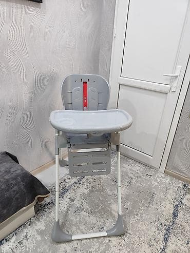 Məktəb çantaları: Uşaq yemək stulu – Baby Home - Rəng: boz/ağ (qırmızı detal ilə) - — 6