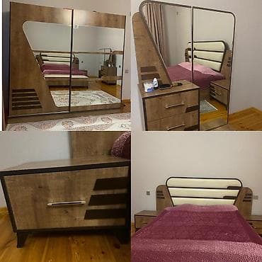 şkaf dolab: İkinəfərlik çarpayı, Dolab, 2 tumba, Azərbaycan, İşlənmiş — 1