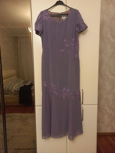 star silim: Bənövşəyi rəngdə, dizdən aşağı uzunluqda zərif ziyafət/merasim geyimi — 1