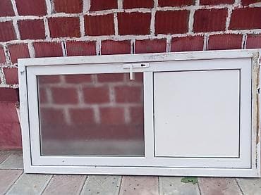 duz gabi: PVC sürgülü pəncərə İşlekdi amma zamoku yoxdu - Material: ağ rəngli — 1