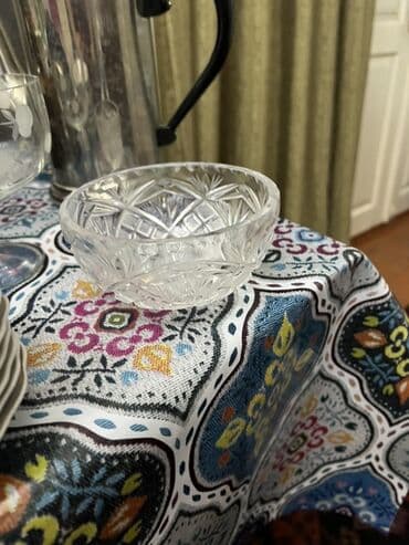 купить стабилизатор для телефона: Şüşə/kristal naxışlı kiçik qab - Material: şəffaf şüşə, əl işi — 1