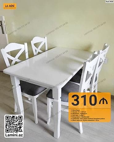 Masa dəsti – Kod: 3430 - Ölçülər: 70 × 120 sm - Mexanizm: Açılmayan - lalafo.az -da Masa dəsti – Kod: 3430 - Ölçülər: 70 × 120 sm - Mexanizm: Açılmayan -