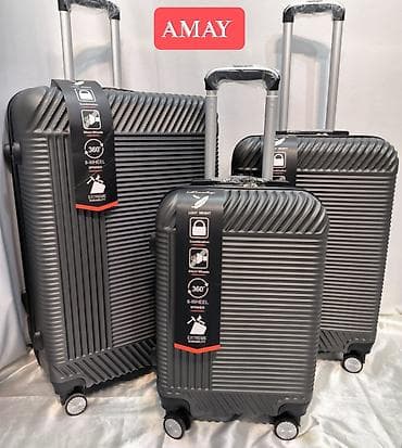 Çamadanlar: AMAY sərt gövdəli səyahət çamadan dəsti. S 50₼. M 70₼. L 100₼. yeni — 1