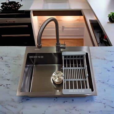 rakvinlər: Yeni Kvadrat Mətbəx çanağı, Paslanmaz polad, Pulsuz çatdırılma — 1