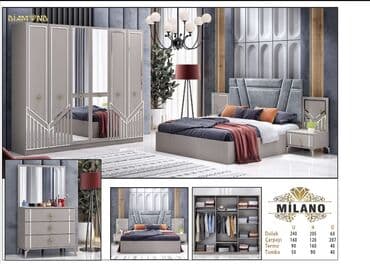 угловая тумба: Двуспальная кровать, 2 тумбы, Турция, Новый — 1