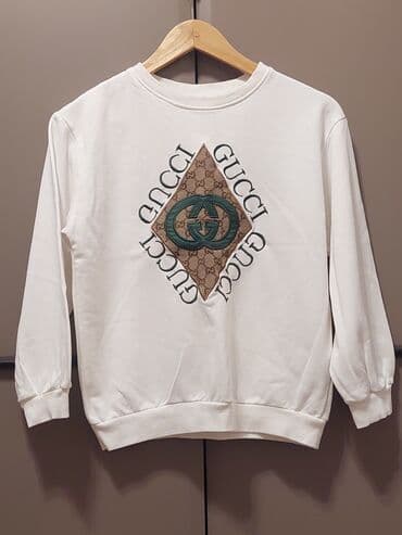 зеленые мужские спортивные костюмы: Мужская толстовка, Gucci, XS, цвет - Белый — 2