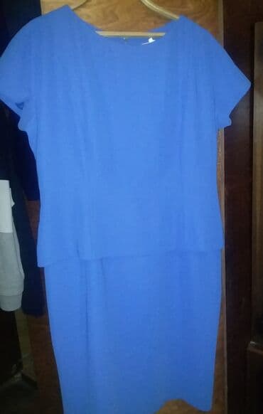 uzun donlar 2022: Оригинальное платье (двойка) на подкладки голубого цвета — 3