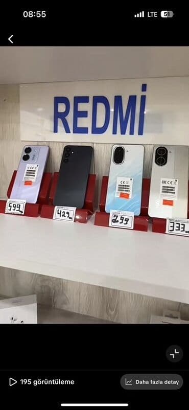 пароварка купить в баку: REDMI smartfonları - Vitrində müxtəlif Redmi modelləri: açıq — 1
