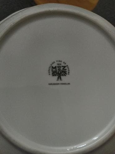 ronaldo forma: MZ (Karlovarský porcelán) Bohemia, 1910 markalı dekorativ dərin — 2