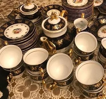 b çay servizi var: Çay dəsti, rəng - Göy, Farfor — 1
