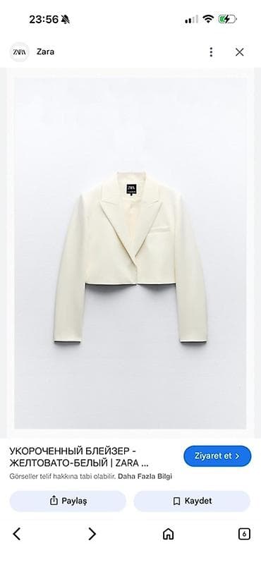 cilbab modelleri: ZARA qadın qısa bleizer yepyenidir tam ag reng deyil - Rəng — 3