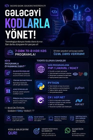 kompüter ustasi: Kompüter kursu: Programlaşdırma, Fərdi — 1